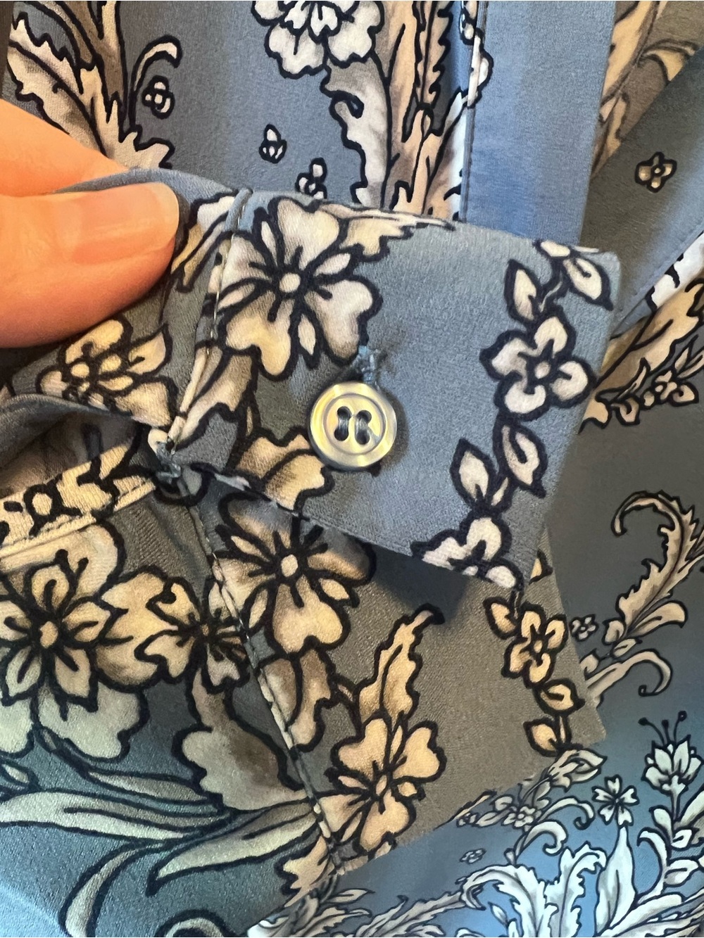 💙Belle by Kim Gravel Blue Floral Paisley Tunic Top Size Large QVC Boutique💙 - Picture 8 of 11